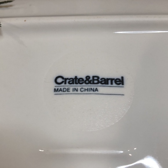 Crate and Barrel Snowflake Embossed White Appetizer Dessert Square Plates (4) - Picture 5 of 5